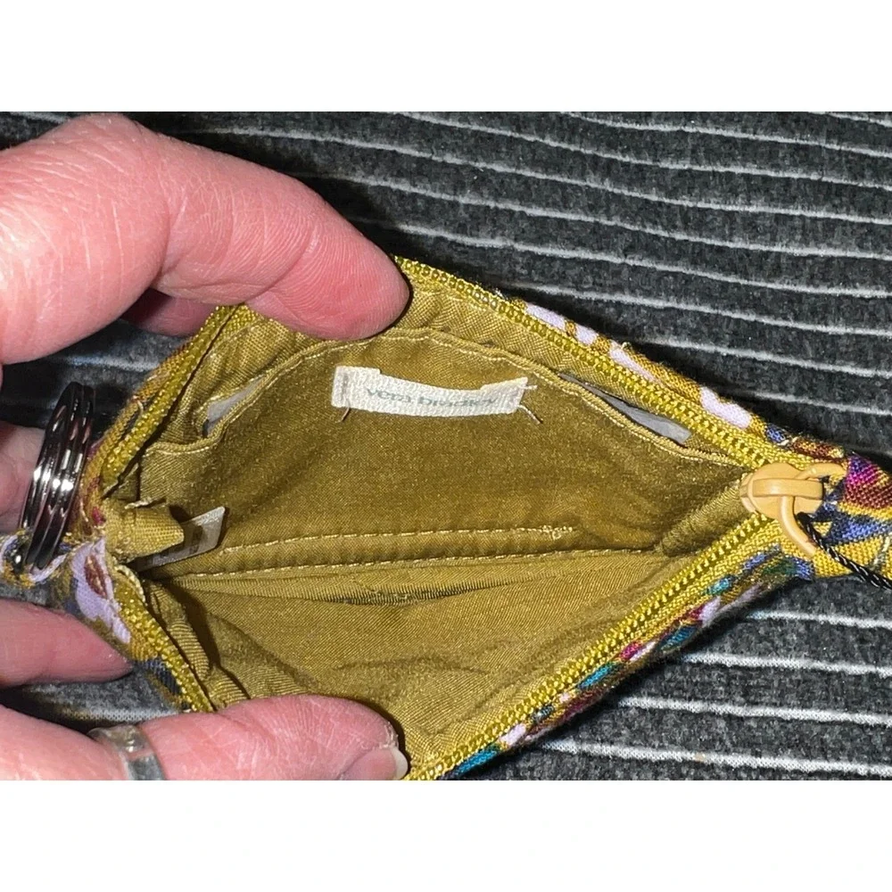 Vera Bradley Zip ID Case‎ Quilted Cotton Wallet Keychain